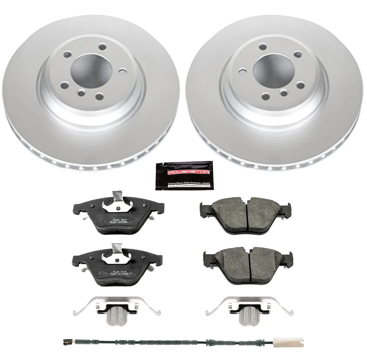 Z23 Sport Geomet Coated Rotor Kit For European Vehicles: Genuine Geomet Fully Coated Rotors; Carbon-Fiber Ceramic Pads W/Hardware; Pad Sensors product image