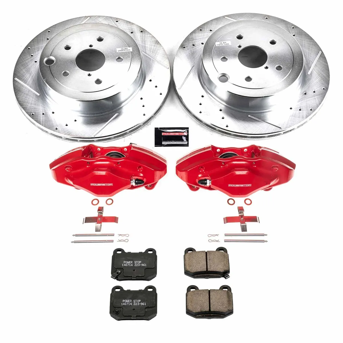 Z23 Evolution Sport Upgrade Kit: Drilled/Slotted Rotors; Carbon-Fiber Ceramic Pads; Powder Coated Calipers product image