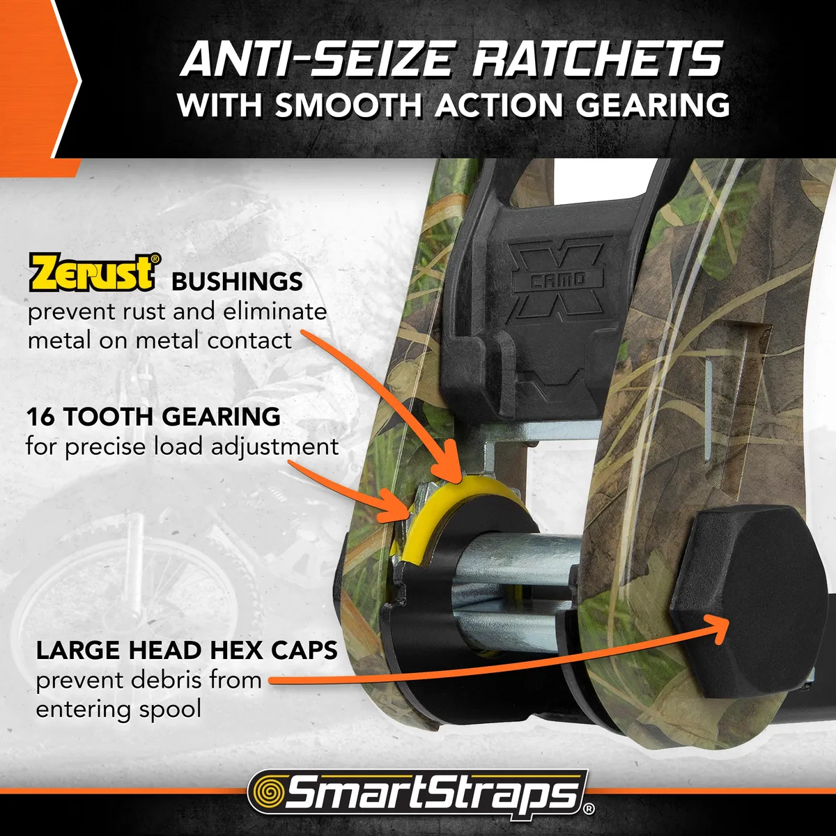 14ft 3000lb Camox Ratchet Tie Down 4 pk Camo product image