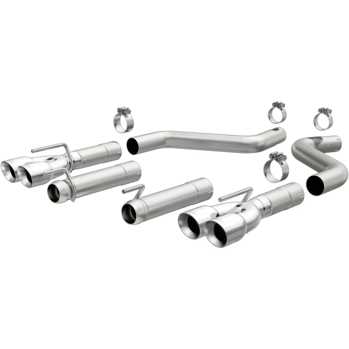 2015 Dodge Challenger V8 6.2L/6.4L Exhaust Axle-Back Stainless Steel Race Series Incl. Scat Pack & SRT Hellcat; Round Tips Provided or Reuse OE Tips. product image