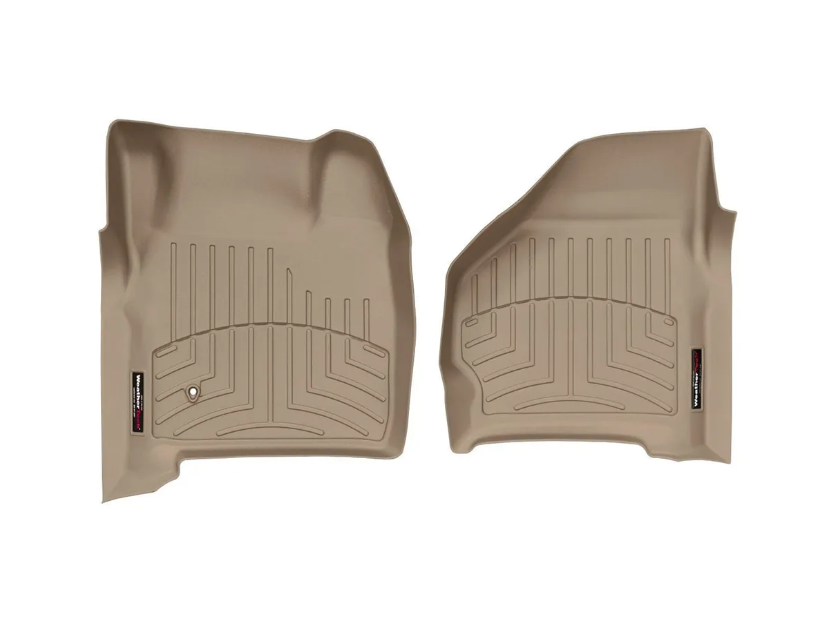 2000 - 2005 Excursion Tan Front FloorLiner / 2000 - 2007 Ford F350 Super Duty Super Cab Tan Front FloorLiner No fit: 4x4 manual Xfer case / 2000 - 2007 Ford F250 Super Duty Super Cab Tan Front FloorLiner No fit: 4x4 manual Xfer case product image