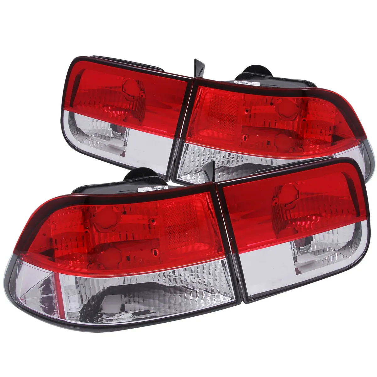 Honda Civic 96-00 2DR Tail Lights Chrome Red/Clear Lens 2pc product image