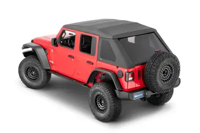 MasterTop MasterTop Complete Fastback Top, 18-Present Jeep JLU Wrangler 4 Door, Black Diamond MasterTop