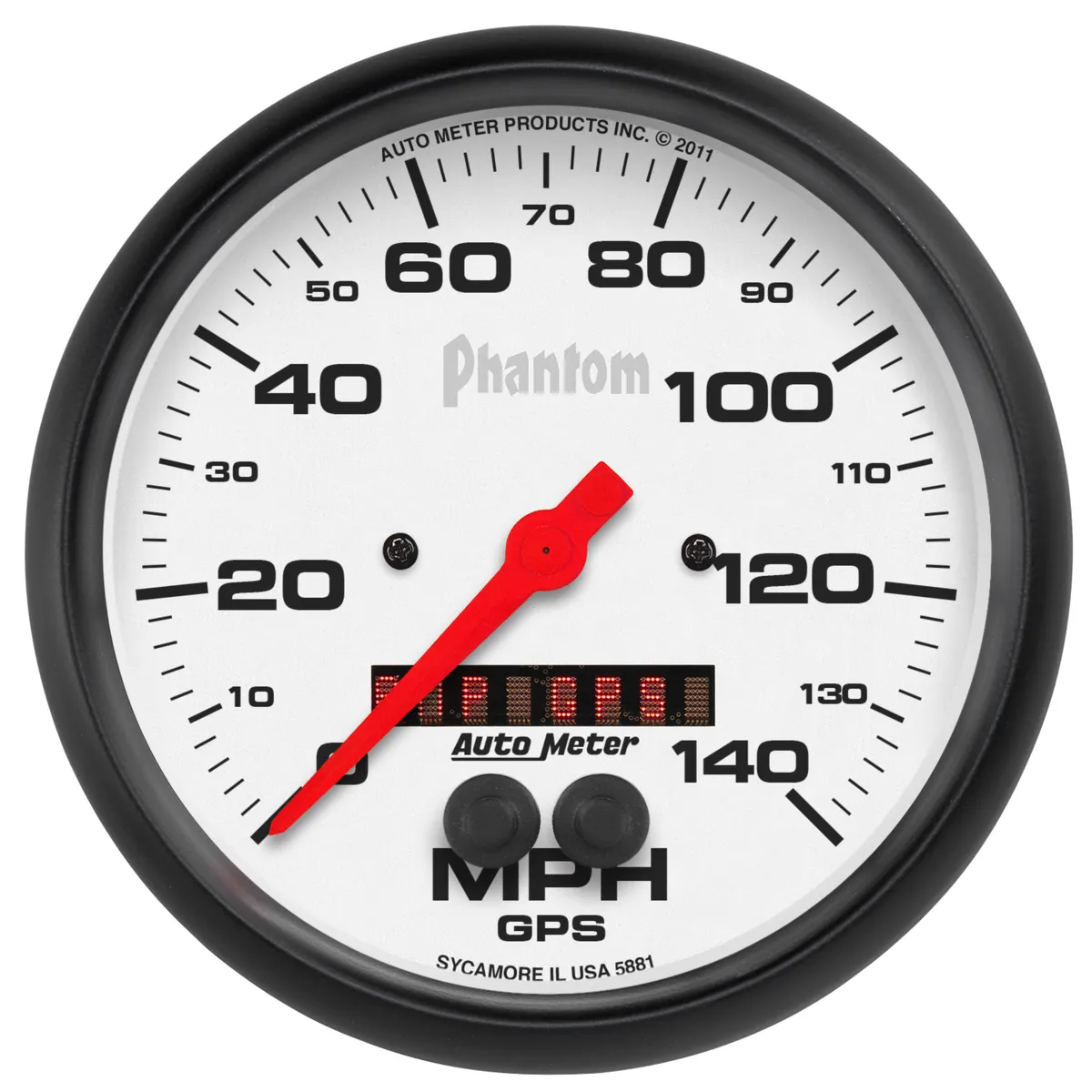 Gauge, Speedometer, 5", 140mph, GPS, Phantom product image