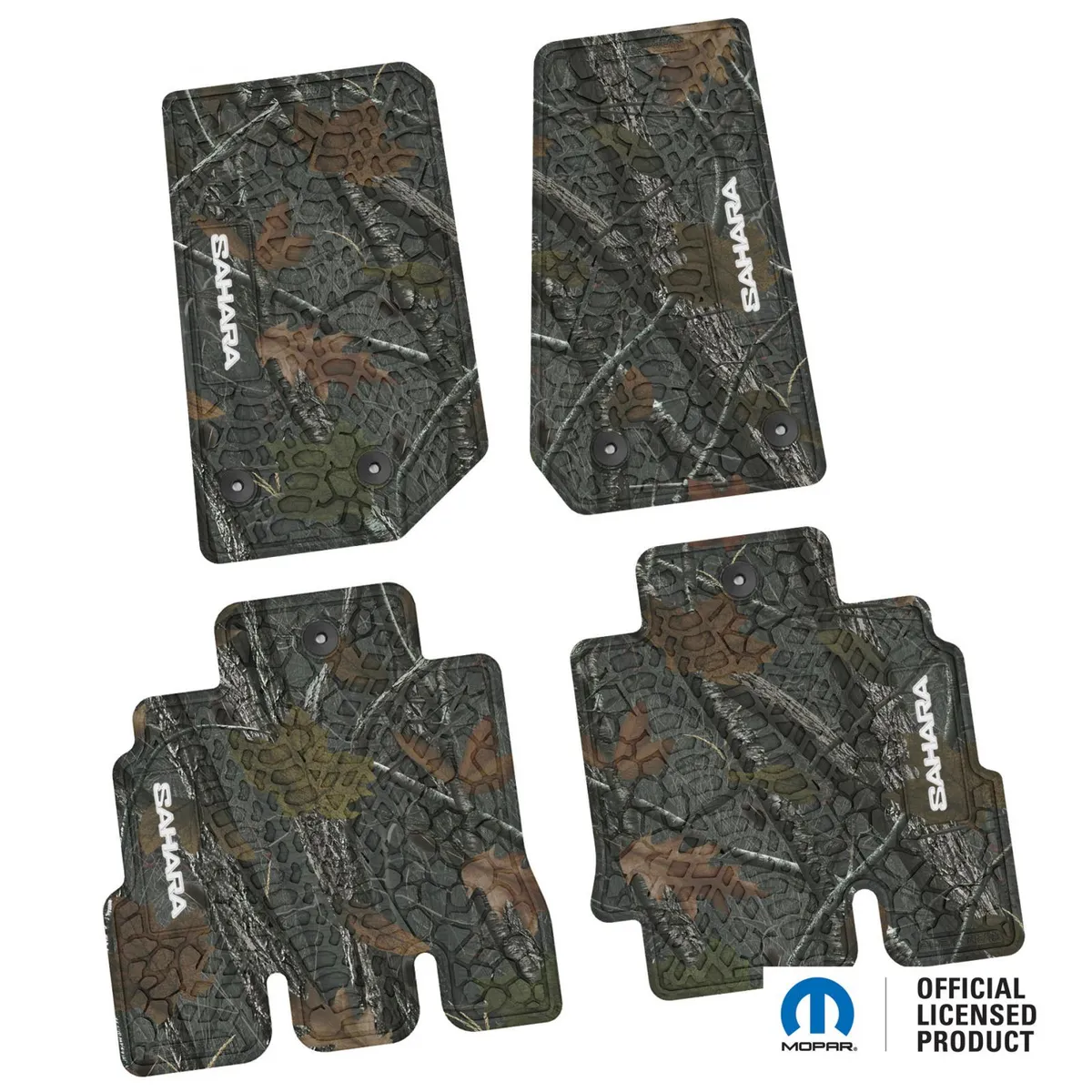14-18 Jeep JKU 4 Dr Front and Rear -Tire Tread/Scorched Earth Scene w/ Sahara Insert - Black w/ Tan Insert product image