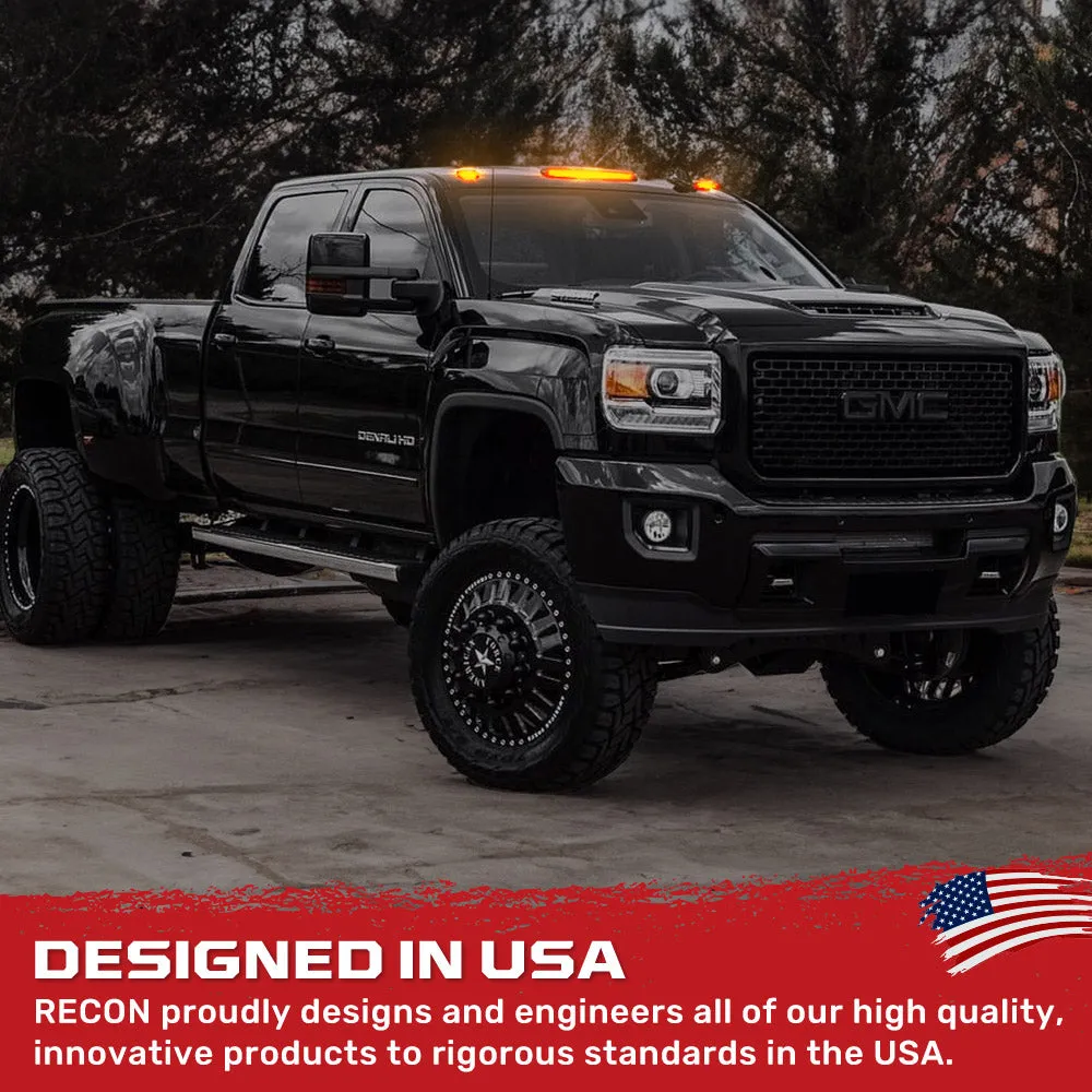 Gmc Chevy 15-19 3rd Gen Body Style Heavy-Duty 3-Piece Set Smoked Cab Roof Light Lens With 2-Way Forward Rear Facing White Ultra High-Power Leds - Plug-N-Play Installation Replaces OEM Installed Cab Roof Lights product image