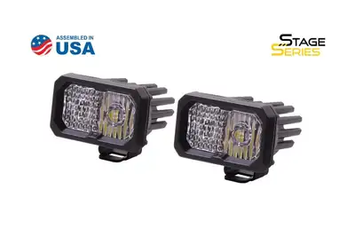 Diode Dynamics Diode Dynamics C2 2.0 White Pro LED Pod Pair, Combo/Driving - Amber