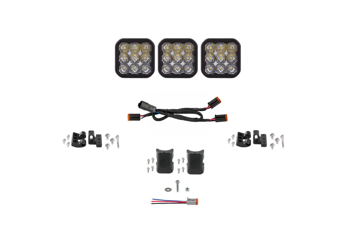 Diode Dynamics - SS5 Pro Universal CrossLink 3-Pod Lightbar White Driving product image