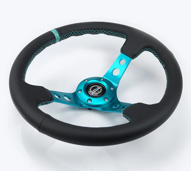 Steering Wheel 350mm 3in Dish Black Leather product image