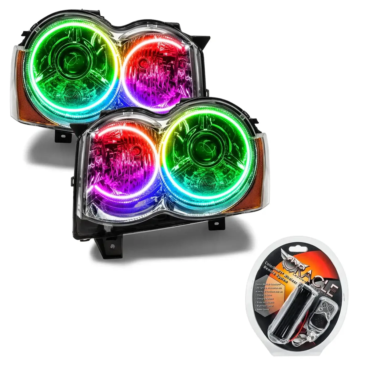Oracle Lighting 2008-2010 Jeep Grand Cherokee Pre-Assembled LED Halo Headlights - HID product image