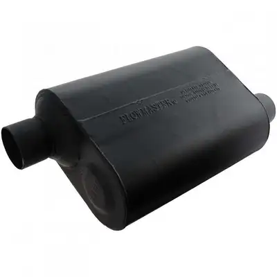 Flowmaster Super 40 Series Muffler 2.50in IN (O) / OUT (O) Opposite Side Offsets 5in x 10in x 13in Case: ea 16 Gauge Aluminized Steel