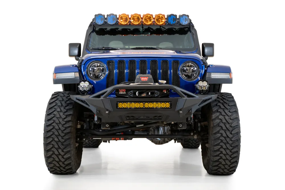 18c Wrangler Stealth Fighter Front Bumper W/D Ring & Winch Mount Universal 20in Mounts Black product image