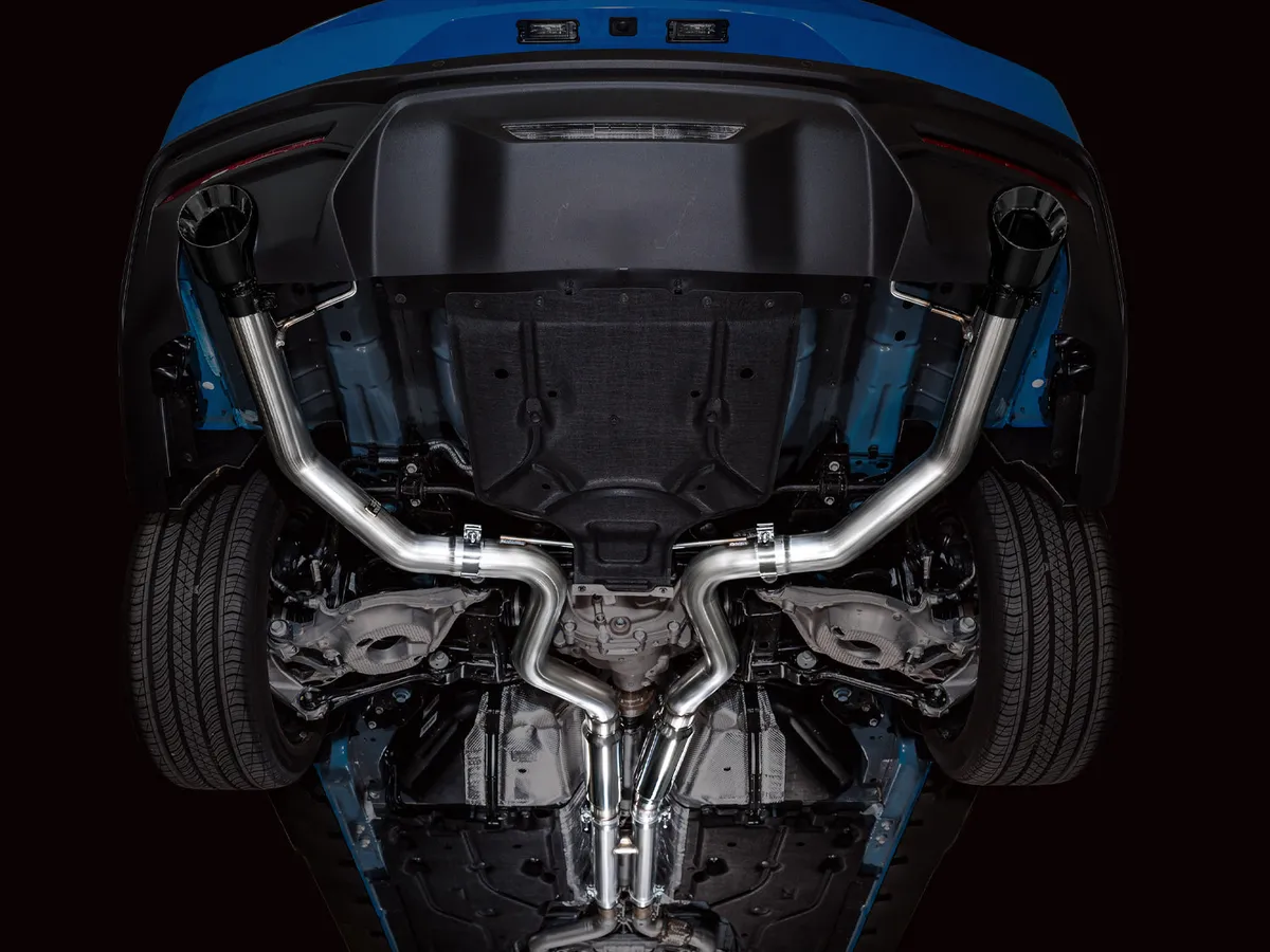 AWE Touring Edition Exhaust for S650 Ford Mustang GT Fastback - Dual Diamond Black Tips product image