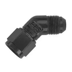 Fragola Performance Systems #6 Female Swivel to Male 45 Degree Fitting Black