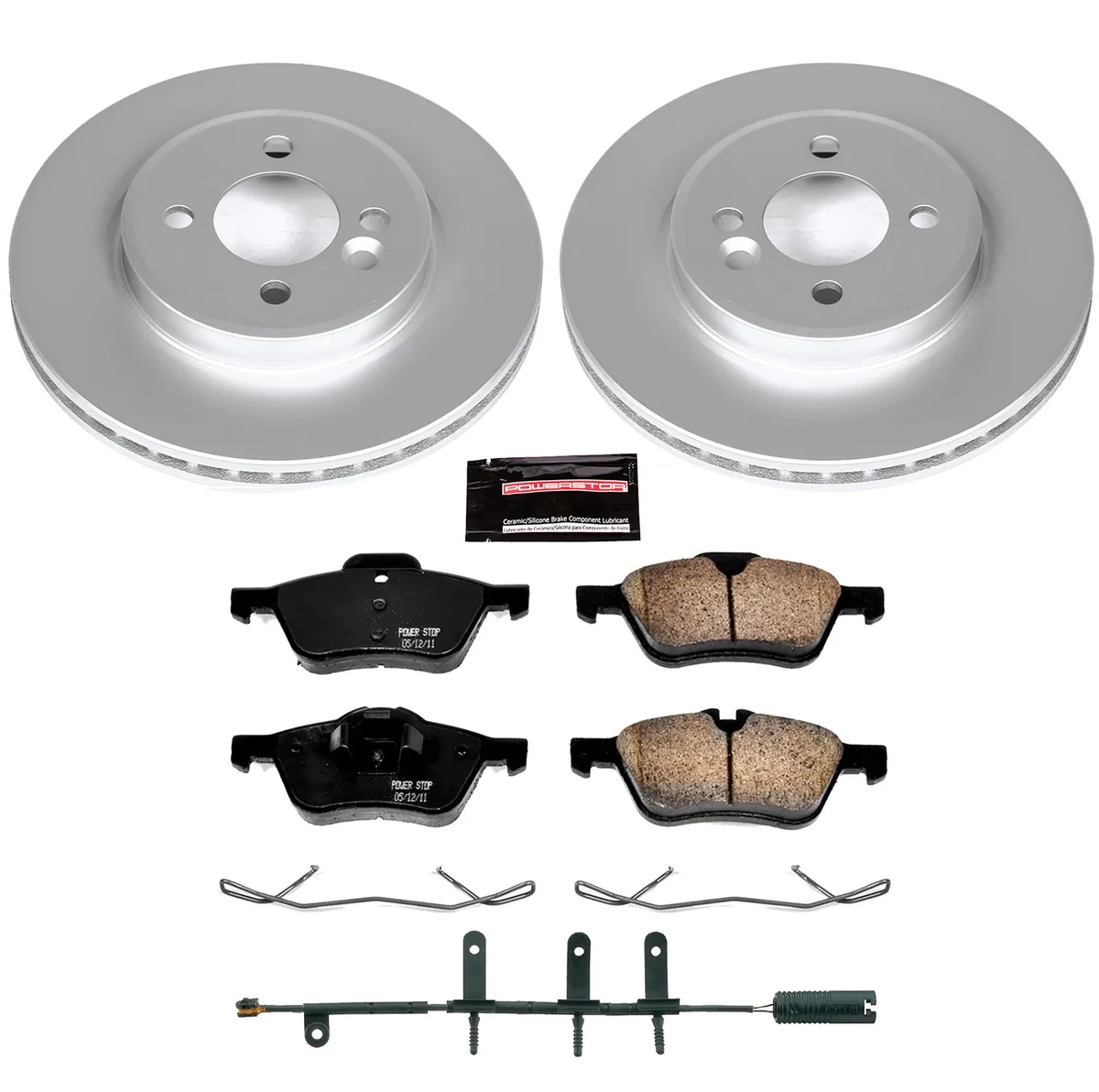 Z23 Sport Geomet Coated Rotor Kit For European Vehicles: Genuine Geomet Fully Coated Rotors; Carbon-Fiber Ceramic Pads W/Hardware; Pad Sensors product image