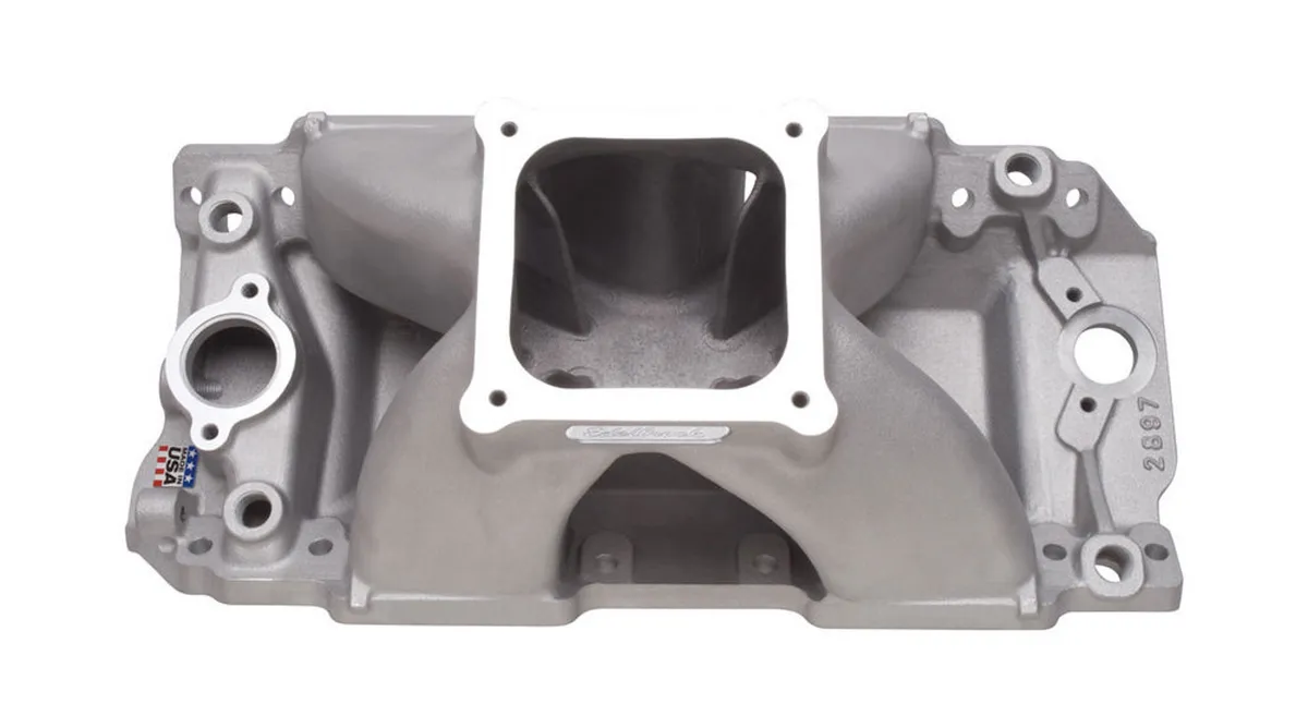 Edelbrock Manifold Bbc Super Victor 632 Tall Deck Conventional Rect Port Heads
