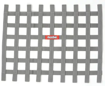 Racequip Ribbon Style Race Car Window Net; Platinum 18 h x 24 w