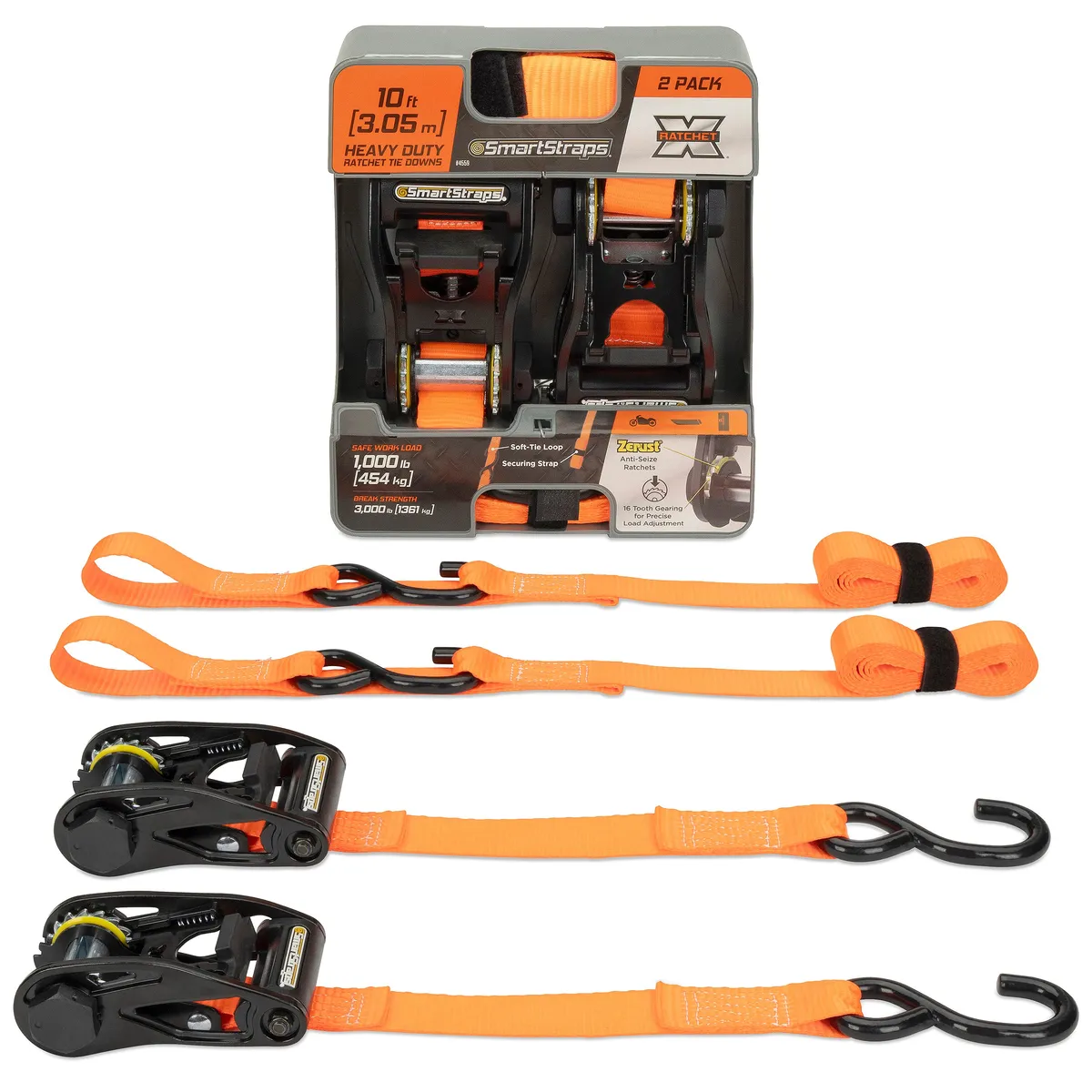 14ft 3000lb Ratchetx Ratchet Tie Down 4 pk Orange product image