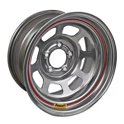 Bassett Wheel 15x7 5x4.5 3.75in BS Silver Spun