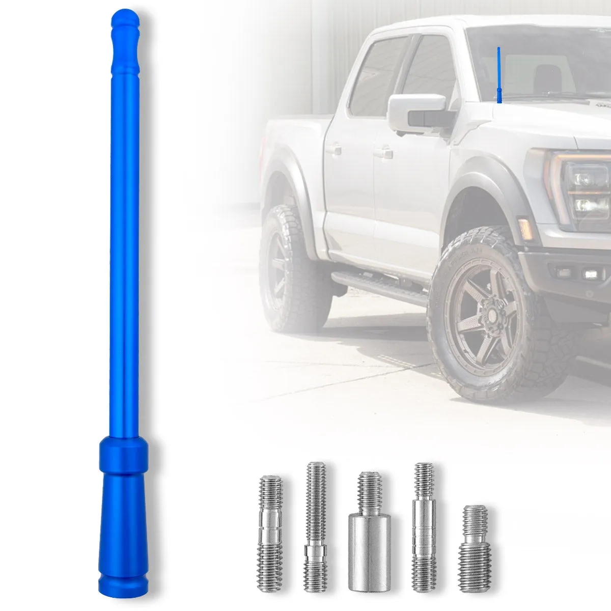 Aluminum 8" Antenna Mast (Fits OEM Factory Threaded Antenna) Multiple Colors product image
