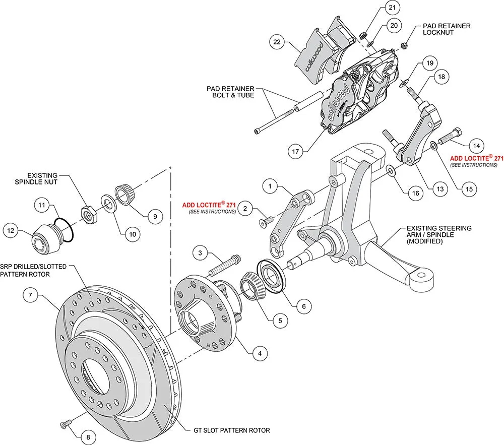 1979 - 1990 Buick, Chevrolet, Oldsmobile, Pontiac Forged Narrow Superlite 6R Big Brake Front Brake Kit (Hub and 1PC Rotor) - 140-12280 product image