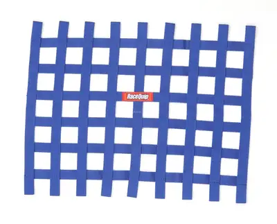 Racequip Ribbon Style Race Car Window Net; Blue 18 h x 24 w