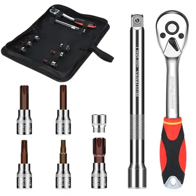 LED Factory Mart Universal Socket Wrench Kit Hardtop Door Removal Torx Tool Sets for Jeep Wrangler TJ CJ LJ JK JKU JL JT Rubicon Sahara Sports
