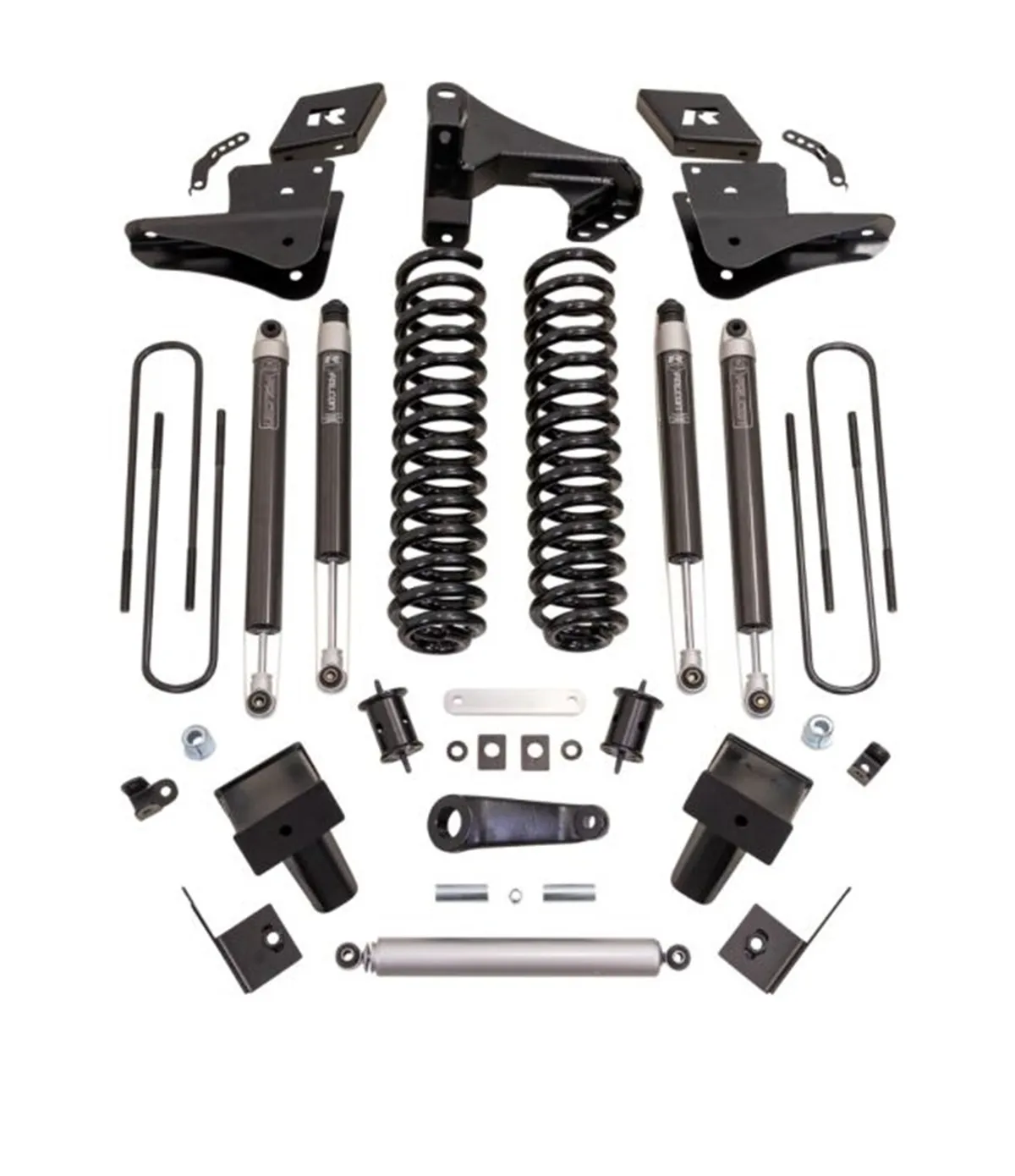 6ft. Coil Spring Lift Kit with Falcon 1.1 Monotube Front/Rear Shocks; Radius Drops; and Front Track Bar Bracket product image