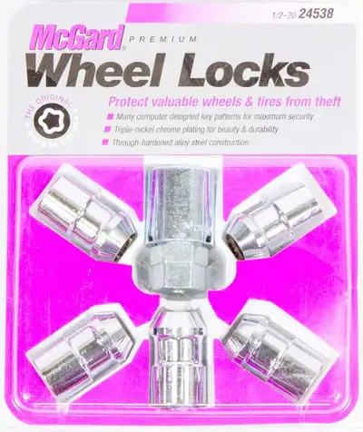 McGard 5lock Wheel Lock Set 1/220 Nut Cone Seat Dual 3/4 &13/16 Hex 1.46 in Oal Chr