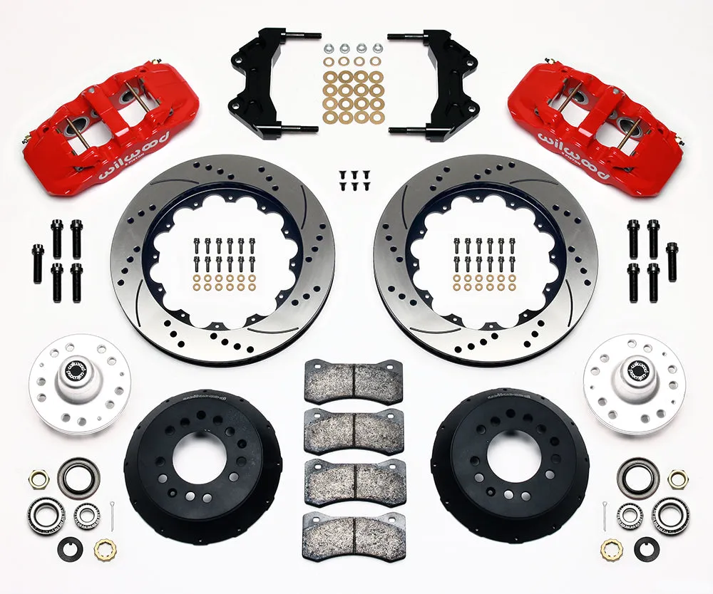Wilwood AERO6 Front Hub Kit 14.00 Drilled-Red WWE ProSpindle product image