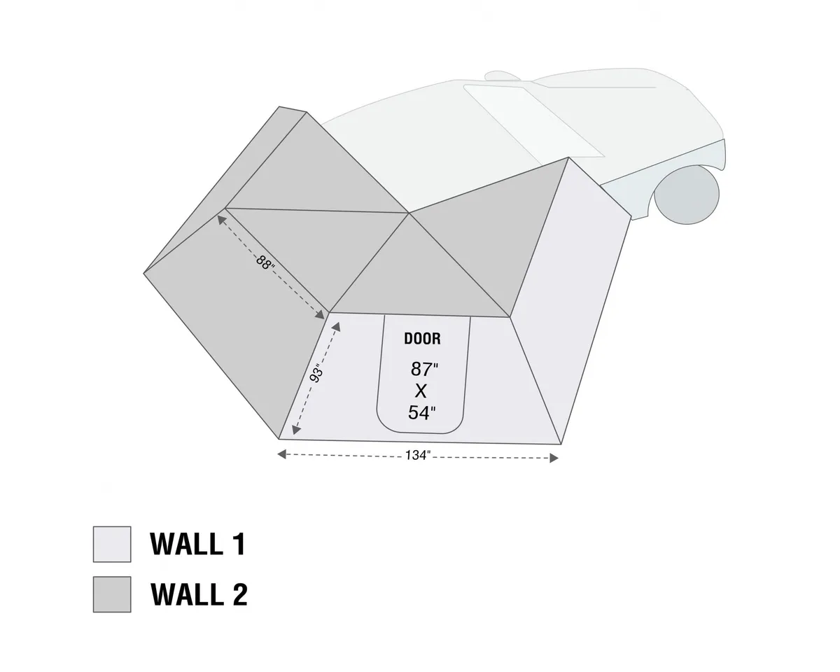 Overland Vehicle Systems Freestanding Passenger Nomadic 270 LT Awning Wall 2 Overland Vehicle Systems product image