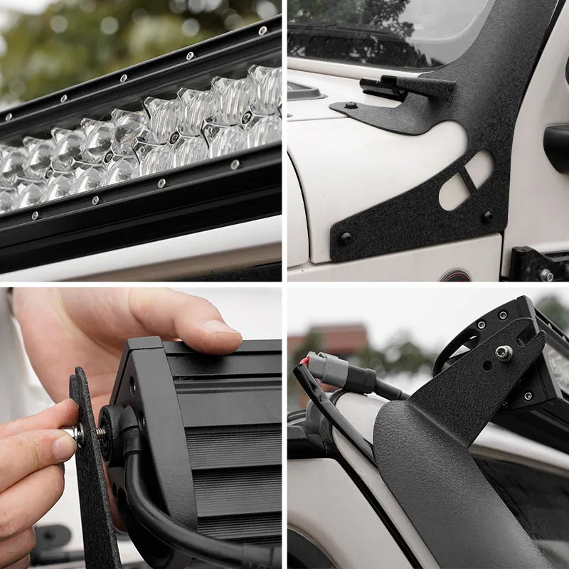 "52"" Rgbw LED Light Bar & 2 RGB Pods & All Brackets For Jeep Wrangler JL Jlu And Gladiator Jt" product image