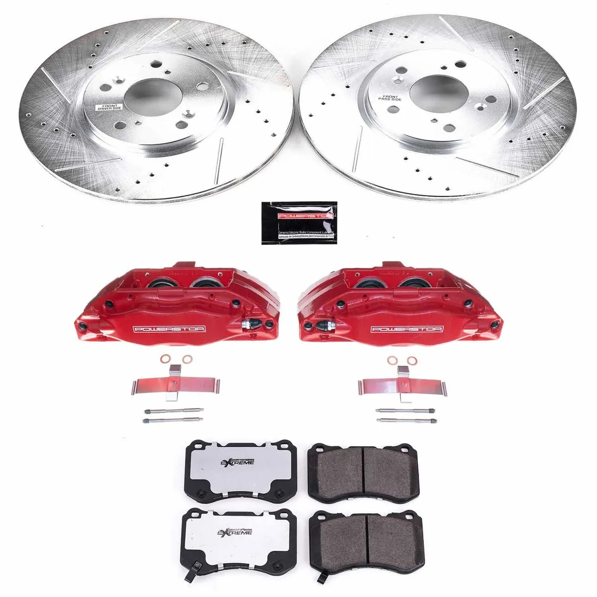 Z26 Street Warrior Upgrade Kit: Drilled/Slotted Rotors; Carbon-Fiber Ceramic Pads; Powder Coated Calipers product image