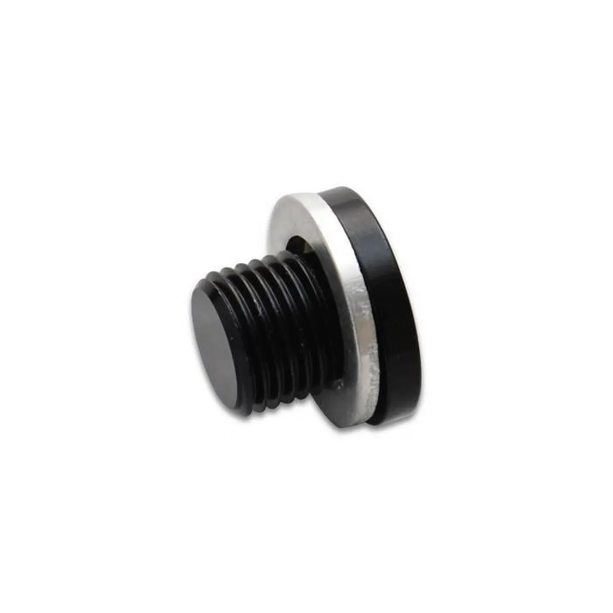 Vibrant Performance Metric Port Plug; M10 x 1.0 Metric Size; 6061 Aluminum; Black Anodized; Incl. Crush Washer;