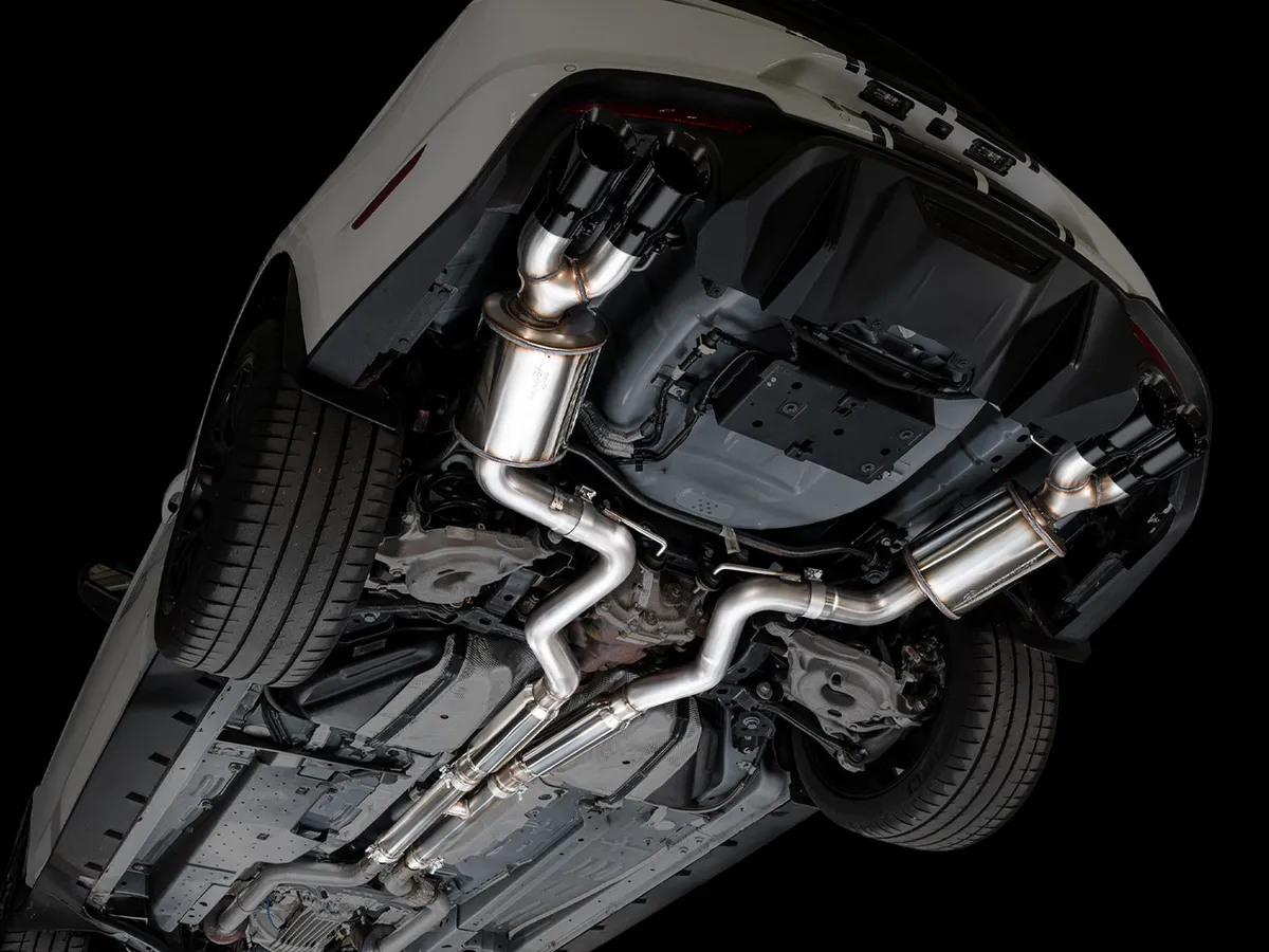 AWE Touring Edition Cat-back Exhaust for the '18-'23 S550 Mustang GT - Quad Chrome Silver Tips product image