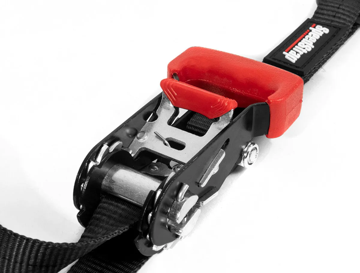 "1"" x 15' Ratchet Tie Down w/ Snap 'S' Hooks and Soft Tie (2 Pack) - Black" product image