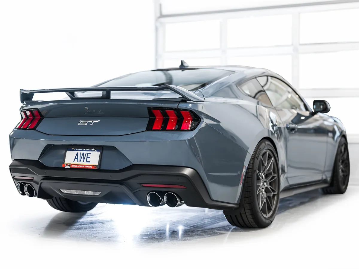 AWE SwitchPath™ Exhaust for S650 Ford Mustang GT Fastback - Quad Chrome Silver Tips product image