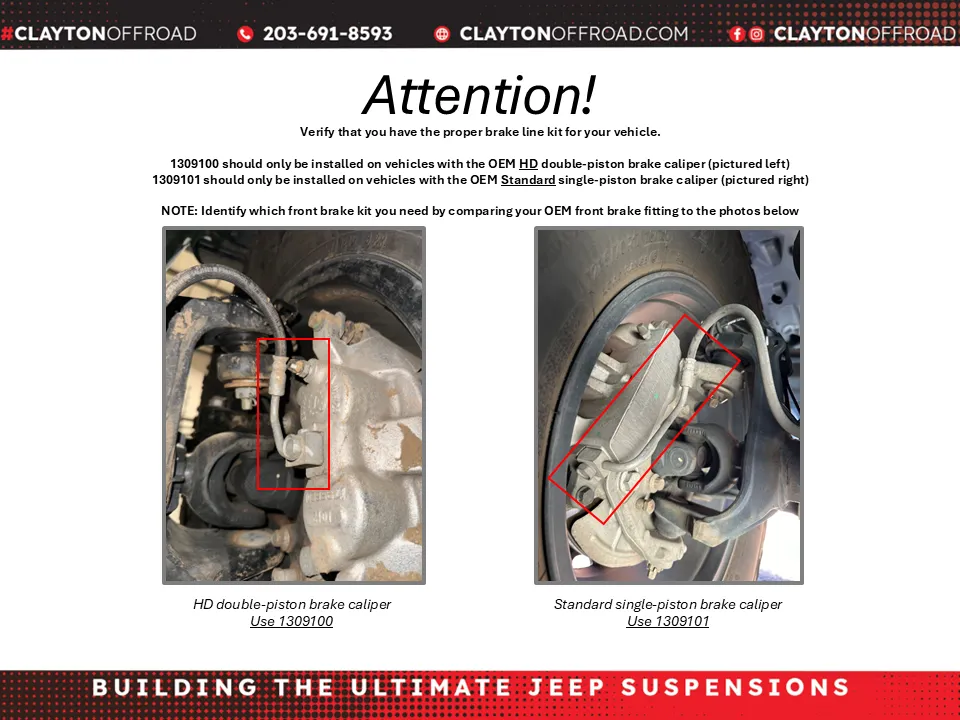 Jeep HD Front Brake Lines 2018+ JL/JT Clayton Off Road product image