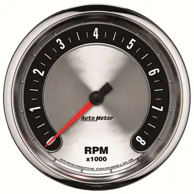 AutoMeter Gauge, Tachometer, 5", 8k RPM, In-Dash, American Muscle