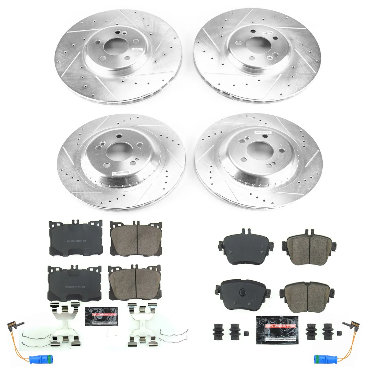 Z23 Evolution Sport Upgrade Kit: Drilled/Slotted Rotors; Carbon-Fiber Ceramic Pads W/Hardware; Pad Sensors product image