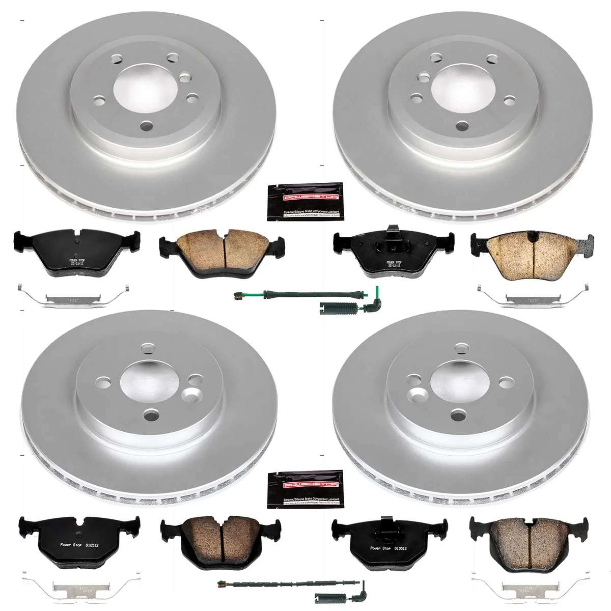 Z23 Sport Geomet Coated Rotor Kit For European Vehicles: Genuine Geomet Fully Coated Rotors; Carbon-Fiber Ceramic Pads W/Hardware; Pad Sensors product image
