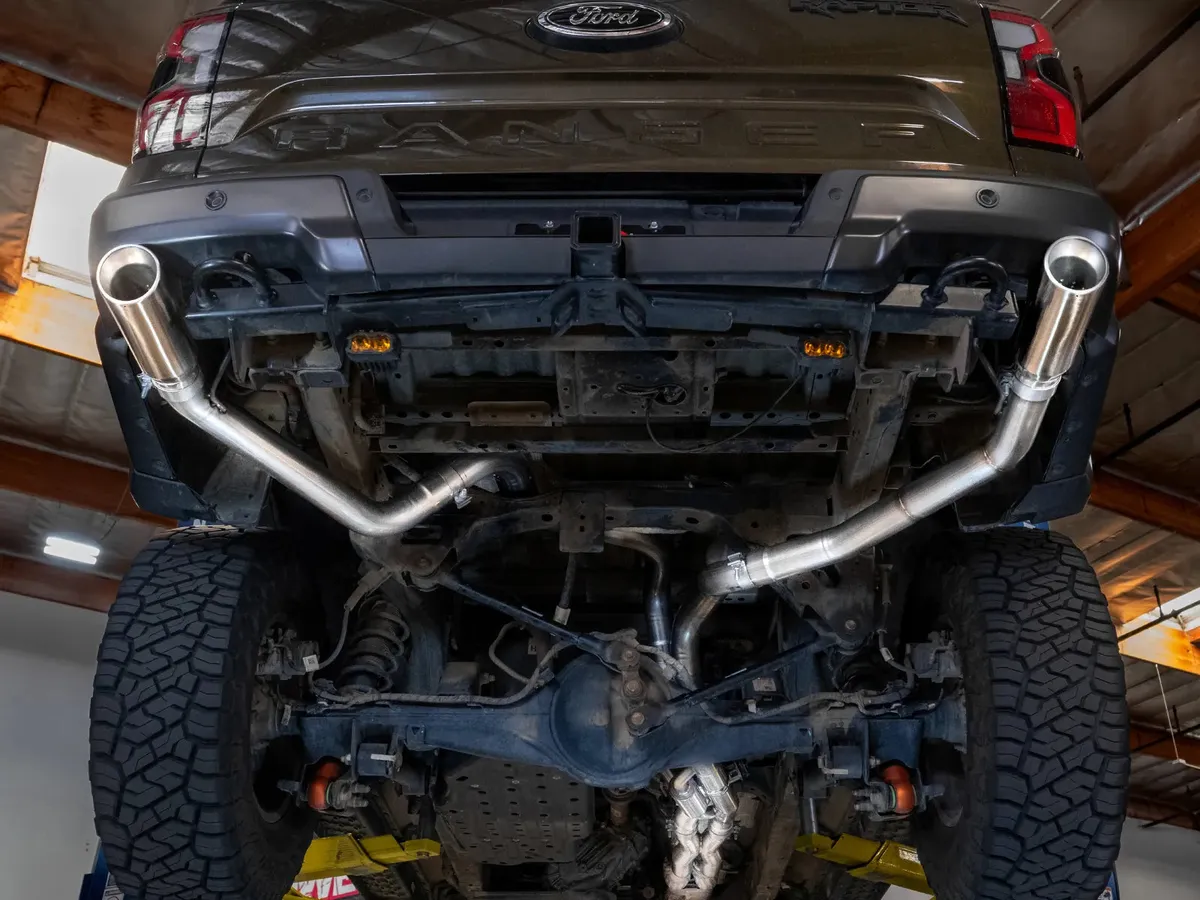 AFE Power Vulcan Series 3 IN 304 Stainless Steel Cat-Back Exhaust System w/ Black Tips Ford Ranger Raptor 24-26 V6-3.0L (tt) 49-33152-B 49-33152-B product image