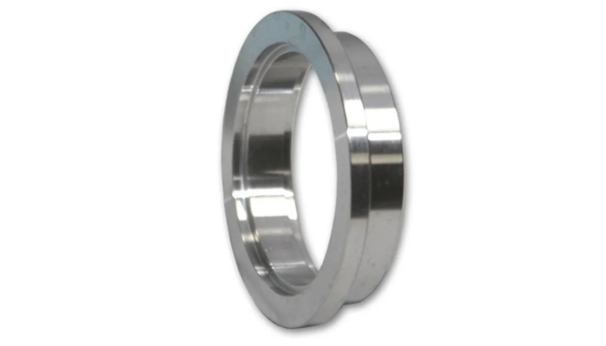 Wastegate Outlet Flange; 1.75 In. Tube Recess Id; 56.13mm Flange Od; 3.3mm Apex Width; 304 Stainless Steel; 45mm Crfd; 2.2mm Crfdd; 11.9mm Thickness; 41.3mm Port Id; 2mm Trd; product image