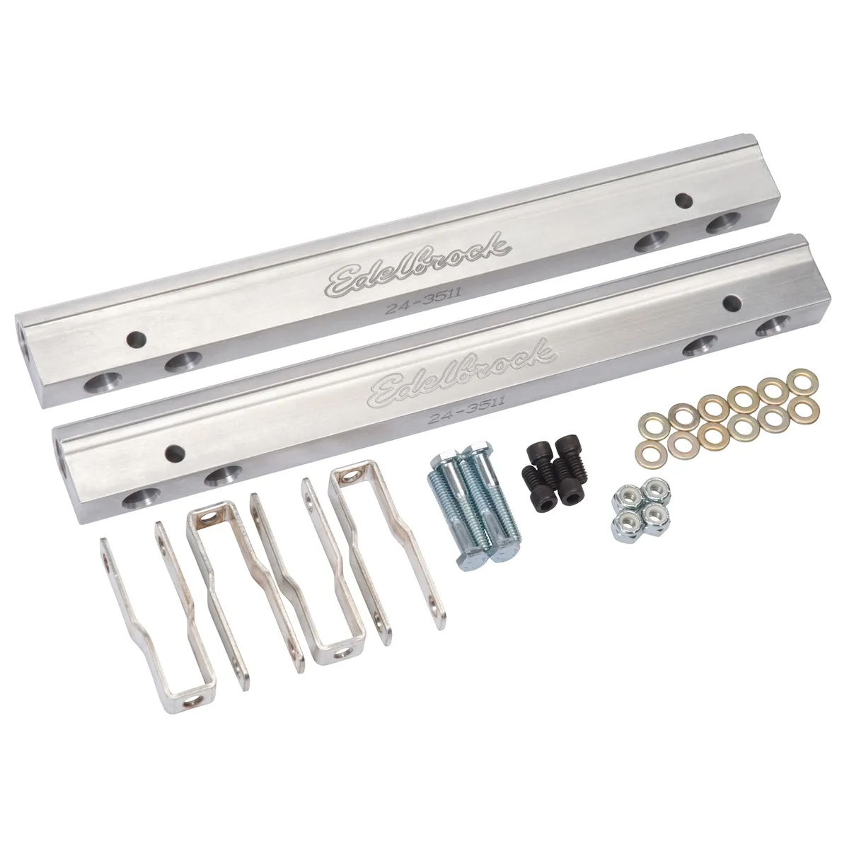 Edelbrock 3641 Fuel Rail Kit for Small-Block Chrysler 340/360 -6 AN in Clear Finish product image