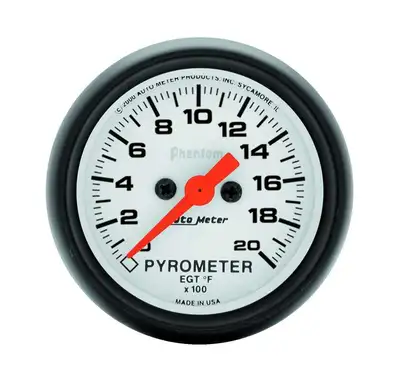 AutoMeter Gauge, Pyrometer (EGT), 2 1/16", 2000?F, Digital Stepper Motor, Phantom