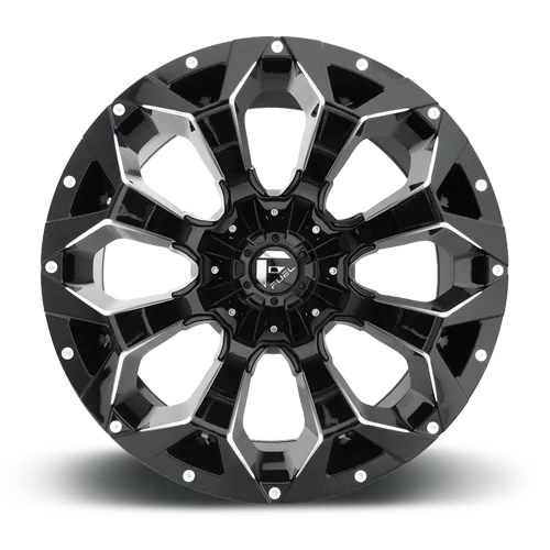 Aluminum Wheels 17X9 Assault D576 5 On 114.3/5 On 127 Gloss Black/Milled 78.1 Bore -12 Offset 8 Spoke Fuel Off Road Wheels product image