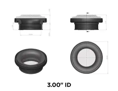 S&B Filters Turbo Screen 5.0 Inch Black Stainless Steel Mesh WStainless Steel Clamp SANDB