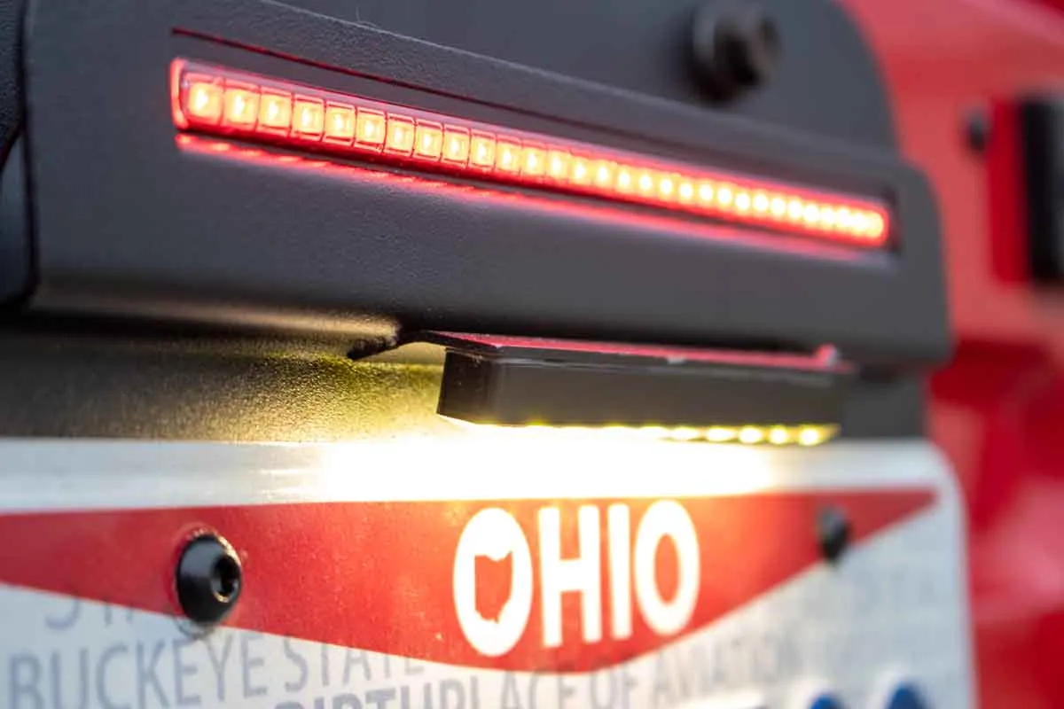 9706 Wrangler Back Side License Plate Mount With LED 2 Stage Gloss Powder Coat product image