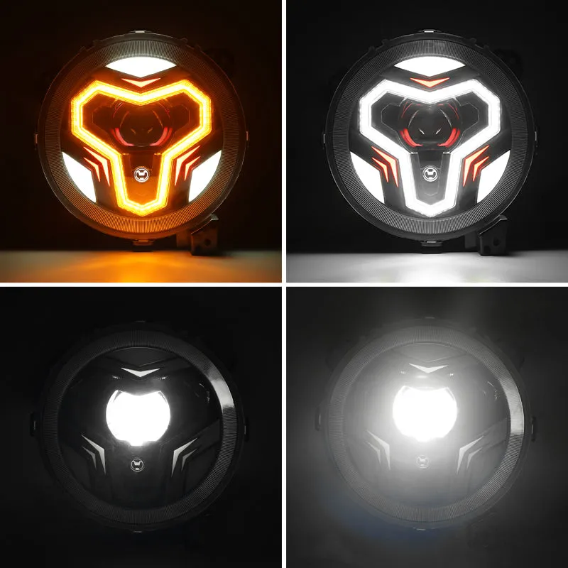 "Warrior Style 9"" LED Halo Headlights & Halo Fog Lights For 2018-Later Jeep Wrangler JL & Gladiator JT Combos" product image