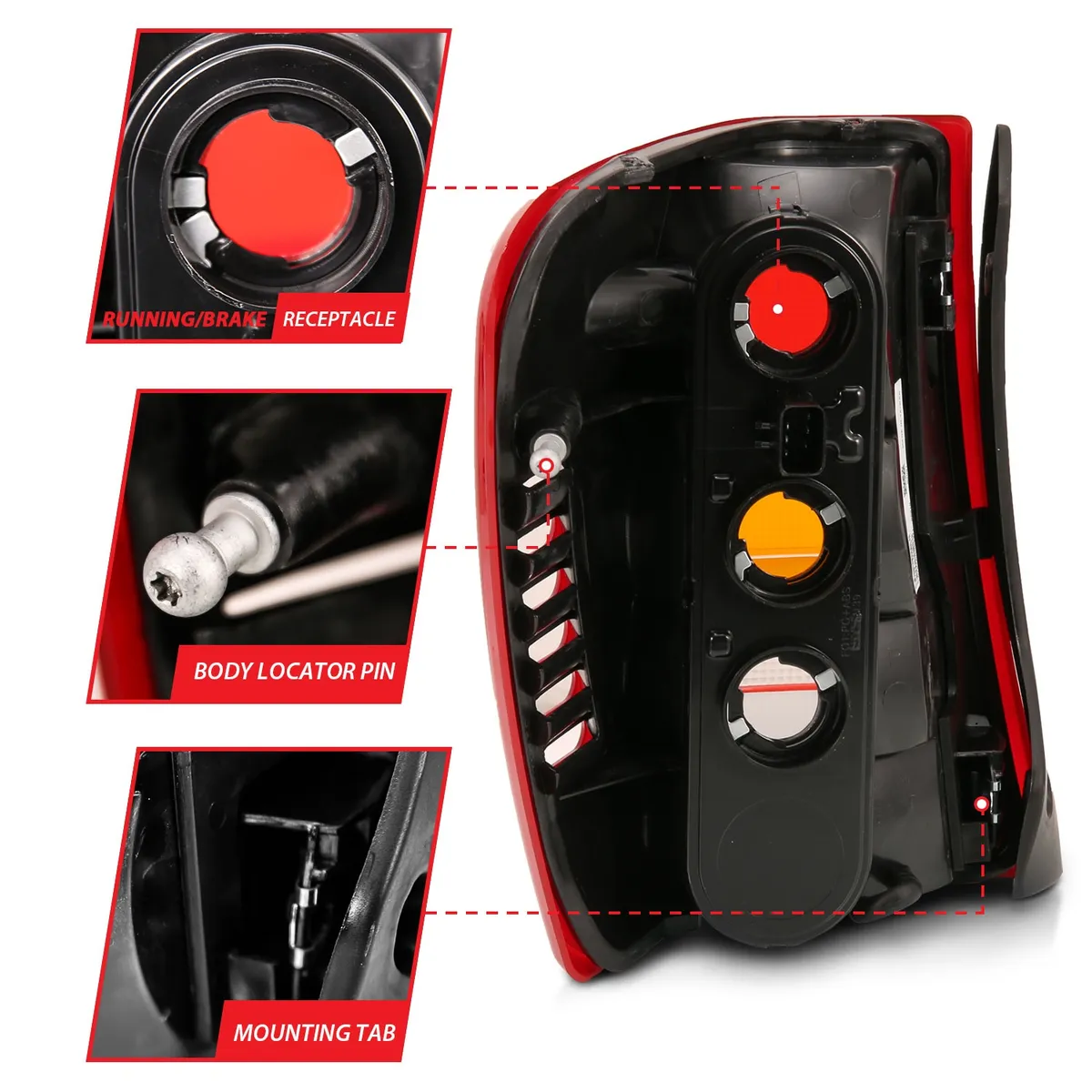 Jeep Grand Cherokee 99-04 Tail Lights Chrome Red/Clear/Amber Lens (Oe Type Replacement) product image